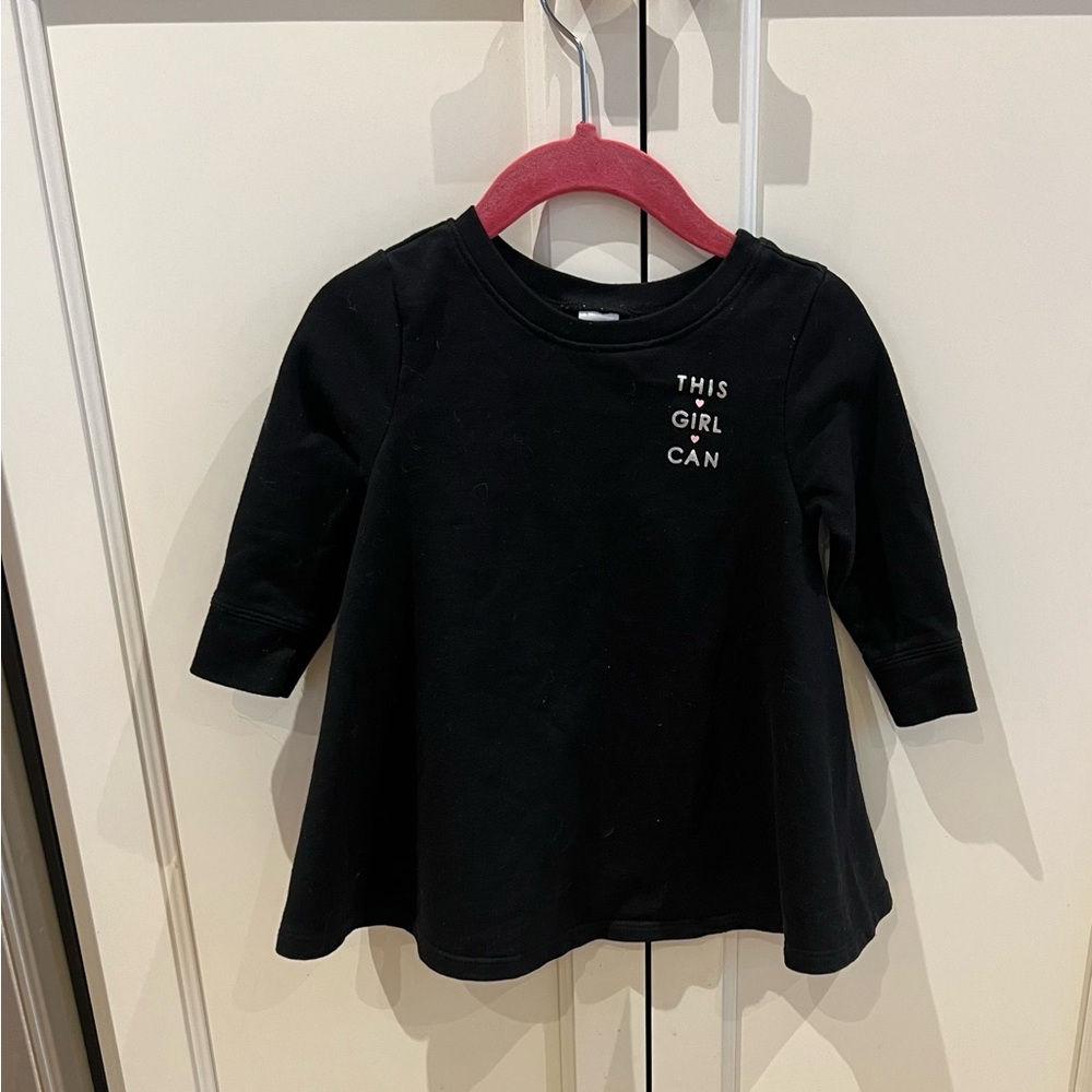 Old navy 12-18m little Black dress - 'This Girl Can'